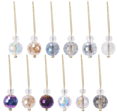 TAIKOUL 12 Stück Klar Kristallkugelprisma 2mm Baumschmuck Glas Bunte Weihnachtskugeln für Weihnachtsbaumschmuck Christbaumkugeln Glas Fenster Weihnachten Party Kronleuchter Dekor