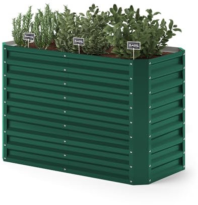 ok-Living Hochbeet Kräuterbeet Gemüsebeet rechteckig 120x60x80cm (LxBxH) grün Pflanzkasten Frühbeet Aufzucht Beet Garten