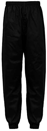 Kung Fu Pant Cotton Polyester Blended Less Wrinkle Tailored Fitting Kids Adults Unisex (Black, 3)