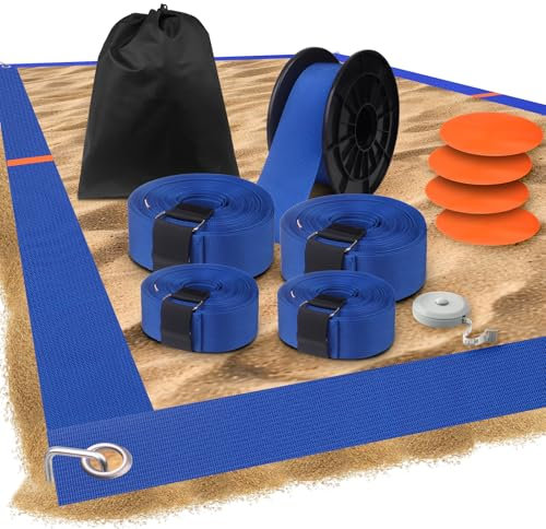 Enjoyard Beachvolleyballfeldlinie, Beachvolleyballplatz, Begrenzung, Seitenlinie und Endlinie, 16 m x 8 m, Beachvolleyball, offizielle Feldgröße, Sandvolleyballfeldlinien-Set