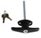 Garage Door Lock T Handle Rear Fix Keyed to Differ Caravan Garage Shed Campervan, Door Lock-Tool Box T Lock Replacement for Trailer Caravan Canopy(Long)