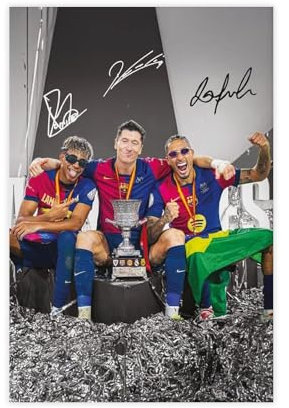 GJHTQLP Leinwandposter Robert Lewandowski, Lamine Yamal 1, Schlafzimmerdekoration, 50 x 75 cm