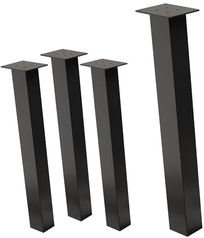 ML-Design 4er Set Tischbeine schräg H:72 cm, Dunkelgrau, Optik Industrial, Stahl pulverbeschichtet, Profil 8x8 cm, I-Form, Möbelfüße Metall 96° Neigung, Tischfüße Möbelbeine für Couchtisch, Sitzbank