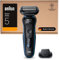 Braun Series 5 Elektrorasierer Herren, Rasierapparat mit 50 Min. Akkulaufzeit, mit Präzisionstrimmer-Aufsatz, Kabelloser Nass- und Trockenrasierer für Männer, Wasserdicht, 52-B1200si, Blau