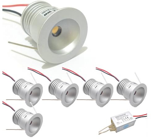 LGJEGD Mini Spot LED encastrable 25 mm 12 V, kit d'éclairage Plafond extérieur (Warm White,30 Degrees)