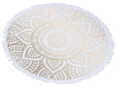 LAPYAPPE Rundes Mandala Strandtuch aus Mikrofaser Vielseitige Picknickdecke Wandtapete Tischdecke für Outdoor Camping mit Hervorragender Wasseraufnahme und Schnelltrocknend