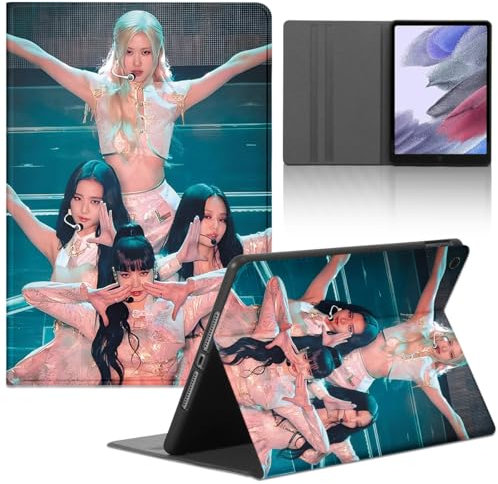 Tablet Coque pour Apple iPad Pro (2021/2020/2018) 12.9'', Kpop Star Blackpink Rose Jenny Lisa Jisoo Modèle Housse de Anti-Collision Protection en Cuir PU Flip avec Fonction Support Anti TPU Cover