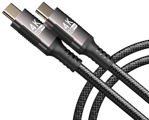 KMMXXCPM Cable USB C 1m Compatible avec Thunderbolt 3 Cable,USB C 3.1 10Gbps Transfert de données,Type-C 100W PD3.0 charge rapide,4K@60Hz/2K@120Hz Transfert Video HD pour Display,Moniteu,SSD,Dock,eGPU