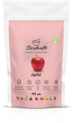 Ckrushed Apfelpulver 100g -- Rotes Apfelpulver Gefriergetrocknet -- Für Smoothies, Backen & Gesichtspflege -- Vegan & Natürlich