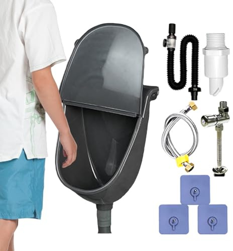 Holdes Wandurinal mit Deckel,Badezimmer Urinal Mit Abdeckung Für Herren - Verstellbarer Urinableiter Mit Spülung Und Schlauch - Für Wohnmobile Haus Badezimmer Fahrzeug Garage Camping Garten
