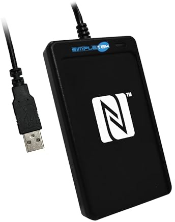 SIMPLETEK - NFC USB Smart Card Reader - Contactless CCID Reader/Writer - SAM Internal Slot - Compatible with NFC Tag and ISO 14443 Card