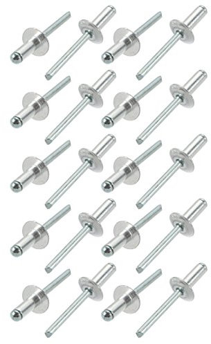 sourcingmap 20 Pcs 6.4mm x 16mm x 16mm Aluminum Open End Large Flange Blind Rivets