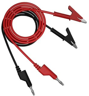 Aofan 2 Stück Multimeter Probe Test Kabel 4mm Banana Stecker auf Alligator Clip Test Probe15A1000V 100cm (Schwarz und Rot)