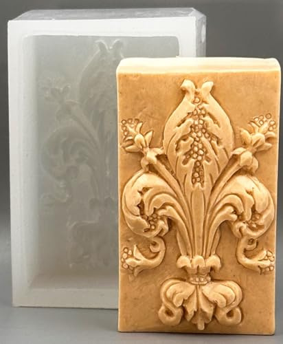 Fleur de lis Moule en silicone pour savon, cire, plâtre, résine, argile