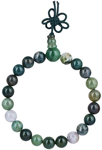 KYEYGWO 21 Mala Perlen-Armband für Männer und Frauen, Chakra-Kristall-Steinarmbänder für Unisex, Reiki-Stretching-Gebetsarmband, Indischer Achat