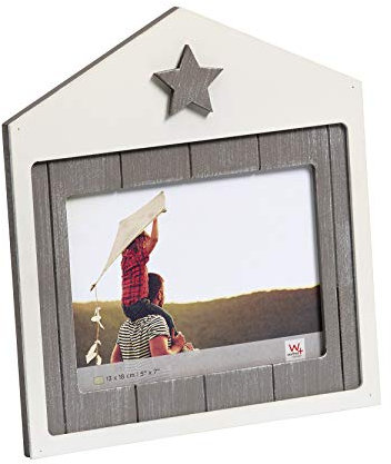 walther design Bilderrahmen 13 x 18 cm dekorativer Holzrahmen in Hausform Dreams Portraitrahmen RK318W