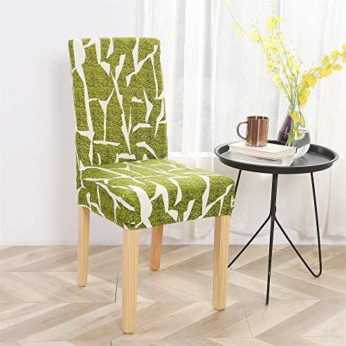 Stuhlhussen 4er Set Stretch Beschützer Stuhlbezug Stuhlüberzug, Morbuy Moderne Universal Elastische Spannbezug Hochzeit Weihnachten Partys Bankett Hotel Dekor (6 Stück,Marmor-grün)
