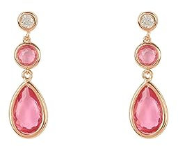 TOSKANA EDELSTEIN TROPFEN OHRRING ROSE GOLD ROSA TURMALIN