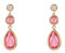 TOSKANA EDELSTEIN TROPFEN OHRRING ROSE GOLD ROSA TURMALIN