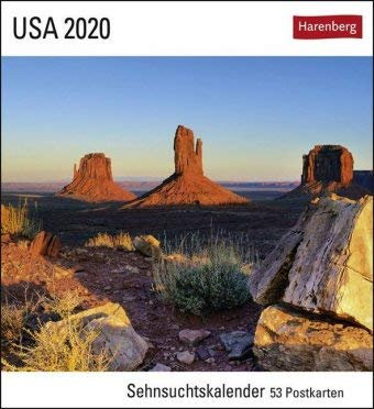 Sehnsuchtskalender USA - Kalender 2020 - Harenberg-Verlag - Postkartenkalender mit 53 heraustrennbaren Postkarten - 16 cm x 17,5 cm