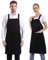 BIGHAS H-Stil Schürze mit Tasche für Damen und Herren, verstellbar, große Größe, bequem, Küche, Zuhause, Kochen, 12 Farben (Black)