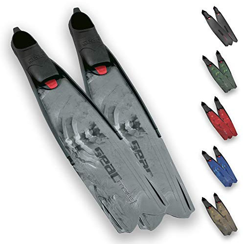 Seac Motus Langen Flossen Fußteil, Ideal für Tauchen und Apnöetauchen, camo grau, 41/42