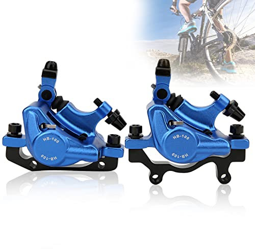 Fahrrad Hydraulische Scheibenbremse Set, HB-100 Mountainbike Aluminiumlegierung vorne und hinten Hydraulische Scheibenbremse für Mountainbike, Rennrad, elektrisches Faltrad (Blau)
