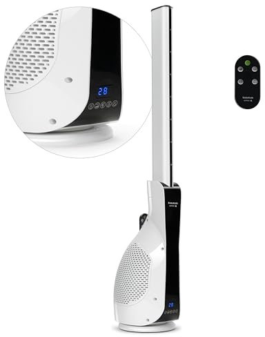 Taurus - Ventilador de torre Babel Invisible Amazing 30W, Altura 101 cm, 12 velocidades y 3 modos, Timer 12h, Pantalla digital y mando, Auto off, Filtro antipolvo extraíble, Silencioso, Negro