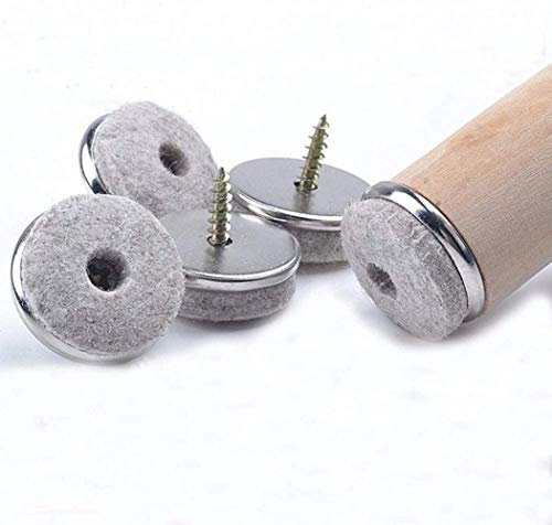 Voarge 32 pcs Möbelgleiter 28mm Durchmesser Filzgleiter Schrauben, Profi Stuhlgleiter, Stuhlbeinschoner Filz mit Schraube