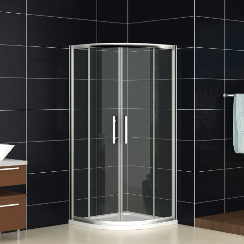 900x900x1850mm Quadrant Shower Door 6mm Safety Glass Sliding Shower Enclosure with Tray Riser kit + Waste