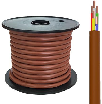 FRUDRIK Thermostat Wire - Solid Copper 18 Gauge - CL2 - Power Circuit Cable (18/5Brown, 100ft)