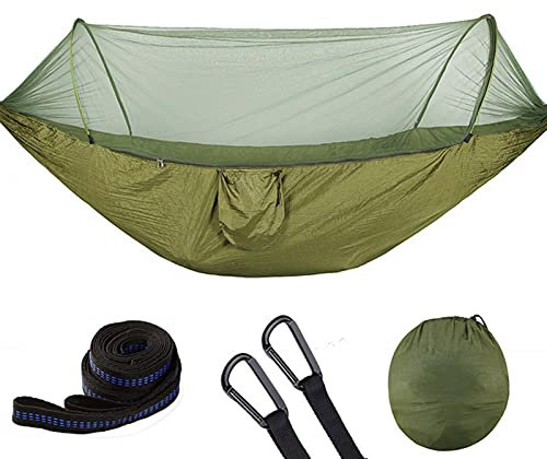 FOGUO Hamac sur Pied Pliable avec Sac, Hamac Suspendu 2 Personnes Moustiquaire, Hamac de Camping Moustiquaire, 300 Kg Capacité de Charge, pour Voyage Jardin