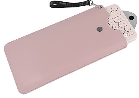Linkidea Tastaturhülle aus veganem Leder, kompatibel mit Logitech K380, Logitech Pebble Keys 2 K380s, Logitech Keys-to-Go 2, Magic Keyboard (Rosa)