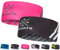 2er Set atmungsaktives Sport Stirnband Damen & Herren - schnelltrocknendes Kopfband zum Wenden - elastisches Haarband, Schweißband Stirn (pink/schwarz)