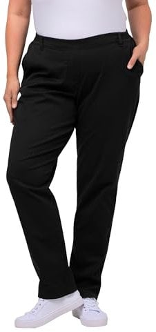 Ulla Popken Damen Chino Hosen, Schwarz, 40W / 32L EU
