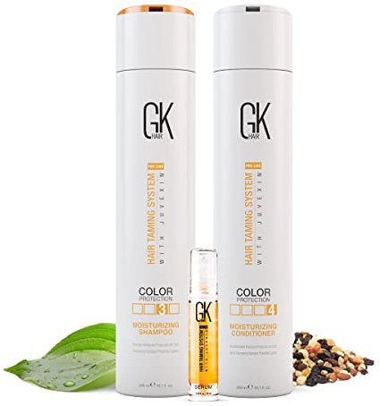 GK HAIR Farbschutz Feuchtigkeits-Shampoo und Spülung Set, Sulfat- und Parabenfrei, mit Arganöl, 300ml