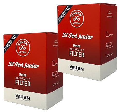 Dr. Perl Filter 19818 Dr. Perl Junior Aktivkohlefilter groß - 9 mm - Ju-Max 2 x 180er = 360 Filter - VAUEN, Papier