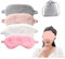 4 Stück Schlaf-Augenmaske, Verdunklungs-Schlafmaske mit exquisiter Aufbewahrungstasche und geräuschdichten Ohrstöpseln, Plüsch-Augenbinde, Reise-Schlafmasken…