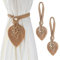 2 Stück Raffhalter Boho Vorhanghalter Blätter Baumwolle Makramee Gardinenhalter Gardinenhalter Vorhang Clips Feder Gardinenklammern für Vorhänge Gardinen Deko