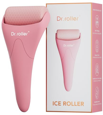 Dr.roller Ice Roller for Face and Eyes Silicone Massager, Ice Face Roller, Face Ice Rollers for Women Skin Care Tool for Reduce Puffiness Migraine Pain Relief and Minor Injury (Pink)