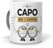 PALLE MONDO Regalo originale. idea de regalare. Tazza per il capo. Ceramica 350 ml.