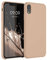 kwmobile Hülle kompatibel mit Apple iPhone XR Hülle - Silikon Handy Case - Handyhülle weiche Oberfläche - kabelloses Laden - Cappuccino