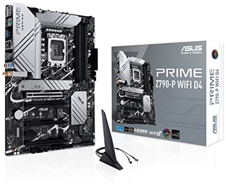 ASUS Prime Z790-P WIFI D4 Gaming Mainboard Sockel Intel LGA1700 (ATX, PCIe 5.0, DDR4 Speicher, 3x M.2, WiFi 6, HDMI, DisplayPort, Aura Sync)