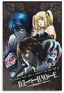 Anime Death Note Poster für Schlafzimmer, Ästhetik, Bilddruck, Leinwandbild, 40 x 60 cm, ohne Rahmen