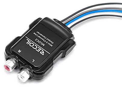 RECOIL MLOC2 Micro Line Output Converter 2-Ch Remote Turn-On | 80W Input, 10V Output, 20Hz-20kHz, 99.99% OFC, 60 Ohm, LED – Convertor for Car Amplifier