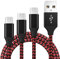 BIBTIM Cable Cargador USB C 1M, 3-Pack USB C 2.0 Rápida 3A Tejido ​USB A a USB C 480 Mbps Transferencia de Datos Compatible con Samsung Galaxy Sony Xperia Huawei Pixel HTC