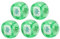 RiToEasysports Mahjong-Würfel, 5 Stück Mahjong-Windrichtungswürfel Ost-Südwest-Nordkugel-Spielwürfel für Unterhaltung (Transparentes Grün) Outdoor-Spielzeug