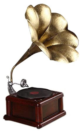 FBITE Rétro Vintage Vinyle Tourne-Disque Maison décoration Douce Accessoires de Photographie Haut-Parleur Gramophone modèle Ornements