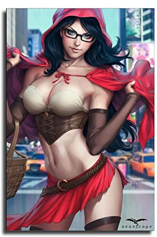 Red Riding Hood Anime Girl Sexy Leinwand-Kunstposter und Wandkunstdruck, modernes Familienschlafzimmer-Dekor-Poster, 30 x 45 cm
