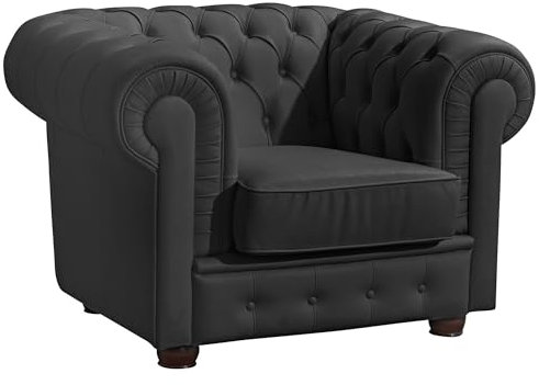 58 aufm Kessel Sessel Kalea Bezug Kunstleder Buche nussbaum dunkel/schwarz 21352